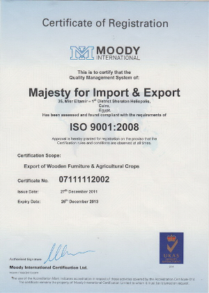 Majesty Co Certificate of Registration